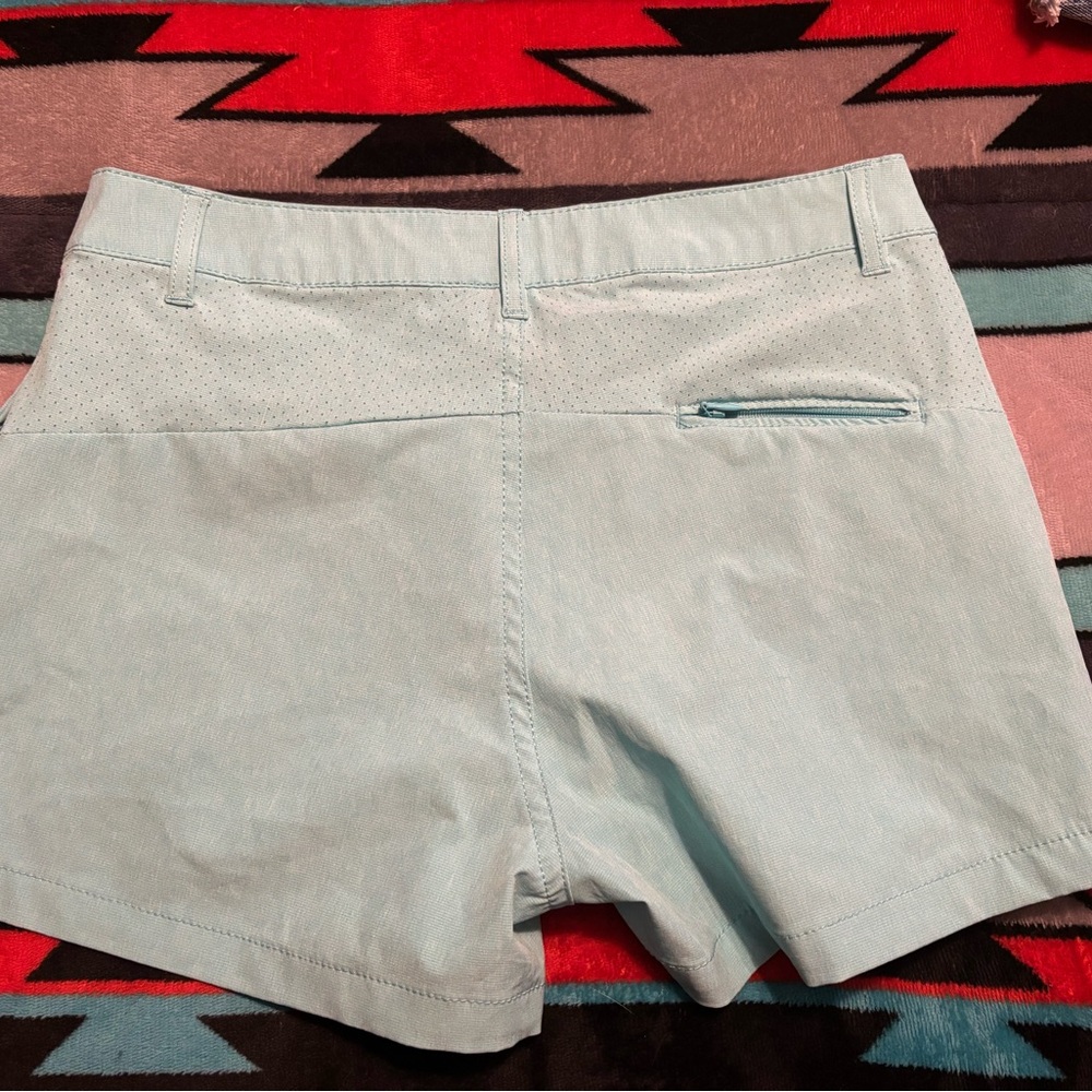 Huk Blue turquoise High Waist Shorts for Casual Comfort nwot - Picture 2 of 3